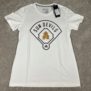 Adidas Sun Devils T-Shirt White Men's Medium Go-To Performance Tee NWT NCAA